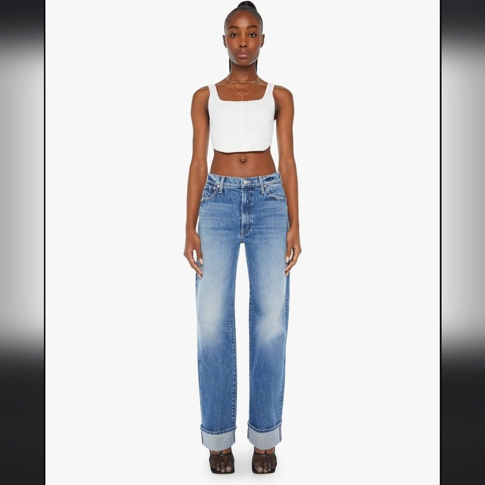 MOTHER Women's Blue Straight Leg Jeans